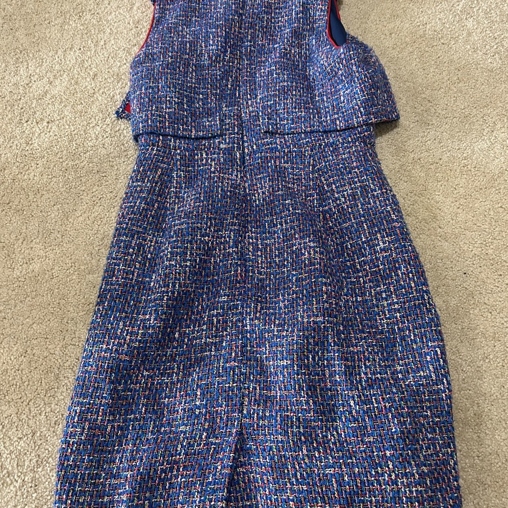 J Crew Tweed Tie-Neck Shift Dress-size 4P - Picture 4 of 4